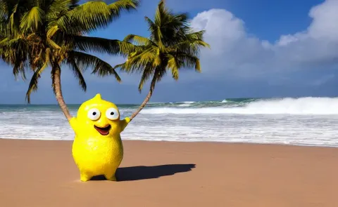 5 Photograph of a Real Anthropomorphic Lemon Cartoon Character