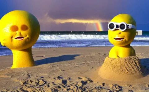 Photograph of a Real Anthropomorphic Lemon Cartoon Character