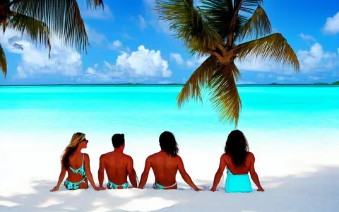 Alone Together Peaceful Sipping Pina Coladas on a Beautiful Tropical Island Beach