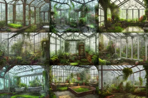 Traditional Bathroom in a Greenhouse