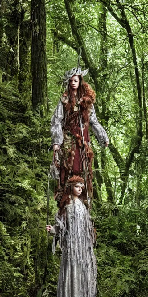 Extreme Detail Forest Shaman Female in the Woods Archer Female