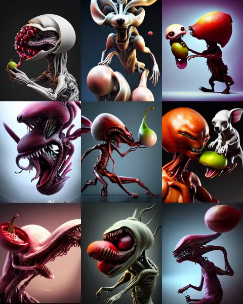 Beautiful Digital Fantasy Illustration of Alien Fruit