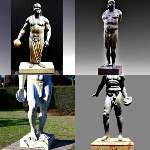 Ancient Greek Ancient Statue Marble Sculpture of Shaquille O'neal