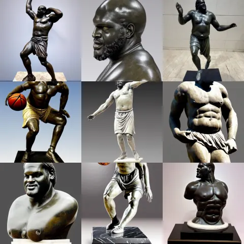 Ancient Greek Statue Marble Sculpture of Shaquille O'neal