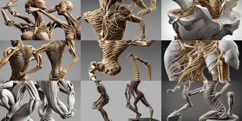 Beautifully Sculpted Anatomically Correct Marble Sculpture of a Human Spine