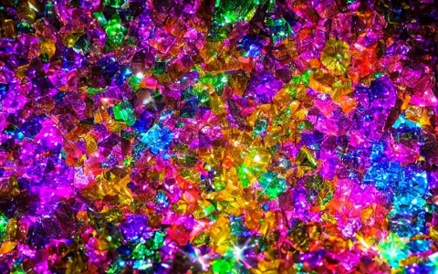 Iridescent Crystals Glowing in the Dark