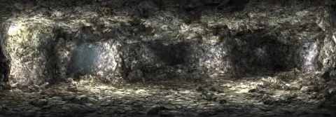 Deep Dark Cave with Magical Crystals