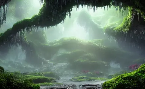 Beautiful and Stunning Digital Render of a Humongous Crystal Cave