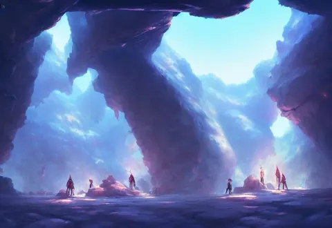 Inside a Futuristic Cave Tunnel