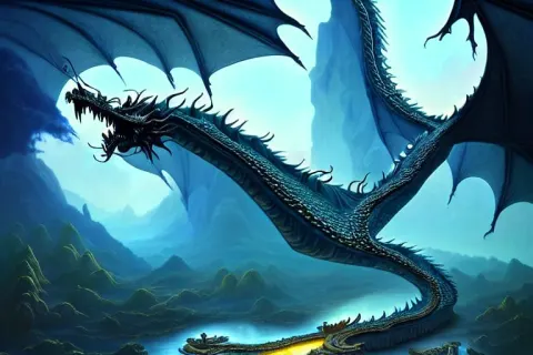 Dragon Flying in Epic Elite Masterpiece Mysterious Sci