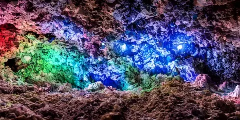 Multi-colored Crystals in the Depths of a Mining Cave