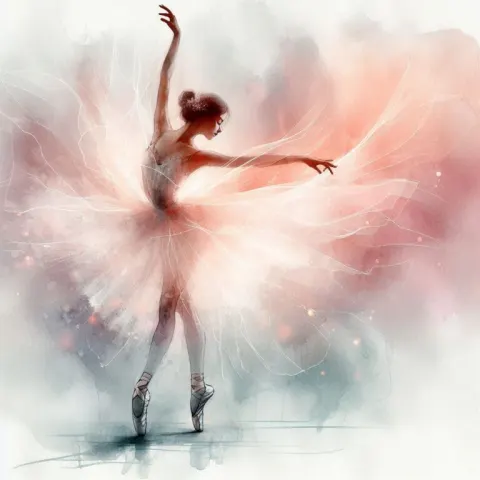 Graceful Ballerina in Watercolor