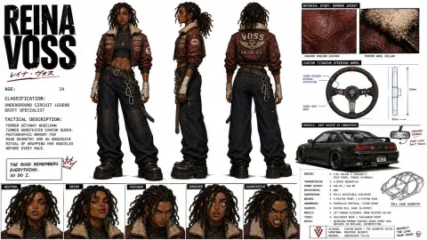 Racer Character Model Sheet
