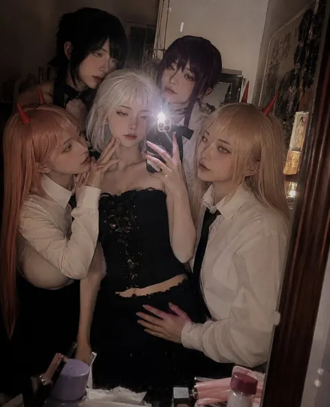 Mirror Selfie With Anime Characters