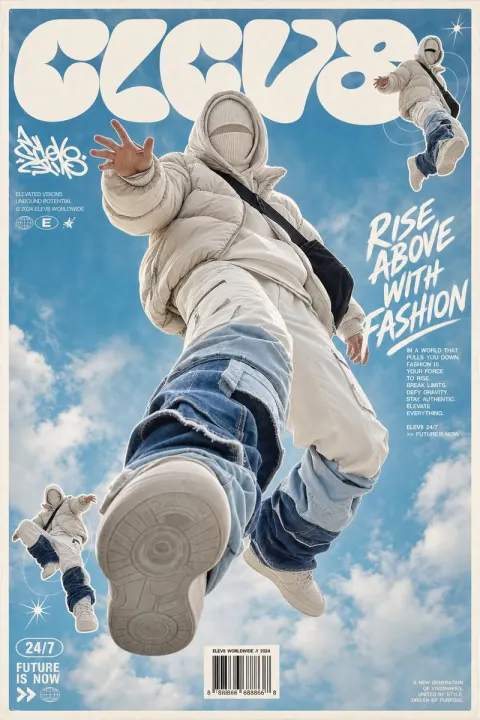 Floating Streetwear Fashion Poster