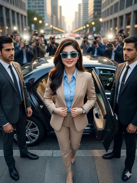 Businesswoman Luxury Car Arrival