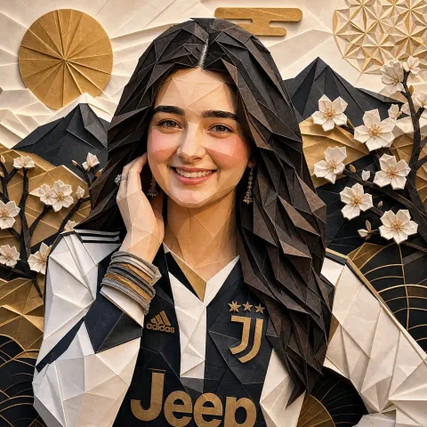 Origami Portrait Illustration