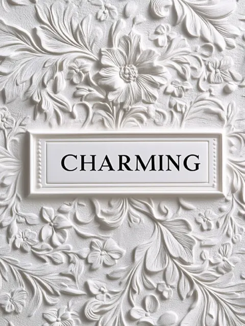 Embossed Floral Pattern with “CHARMING”