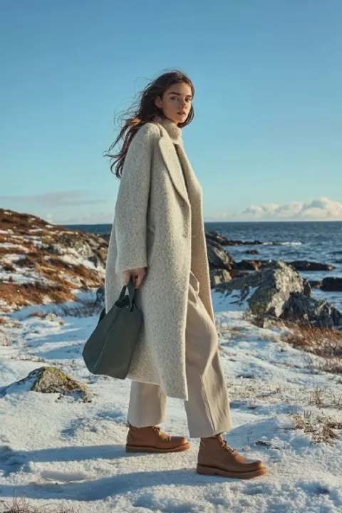 Model in Iceland with Jacquemus Style