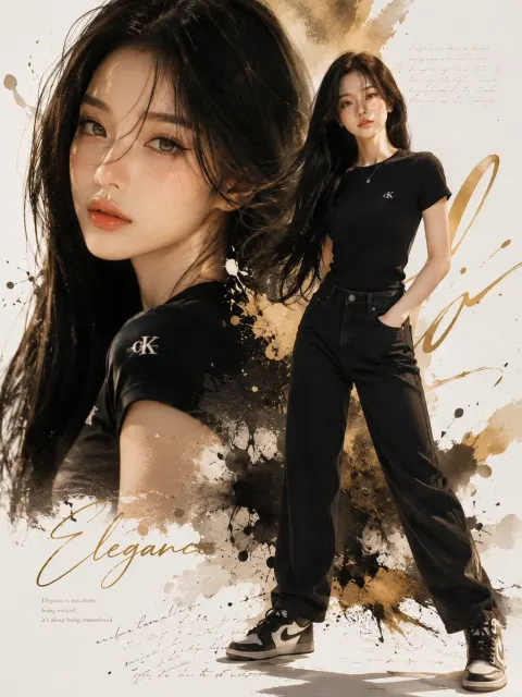 Korean Fashion Collage Poster