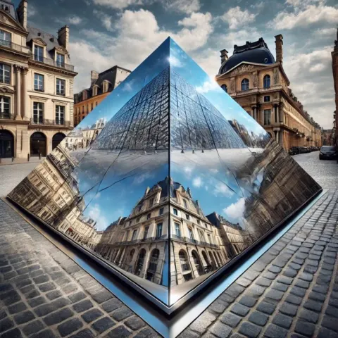Reflective Glass Pyramid in French City