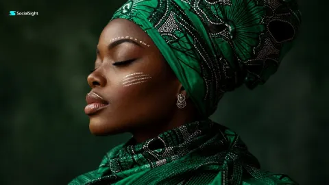 Emerald Headwrap Editorial Portrait