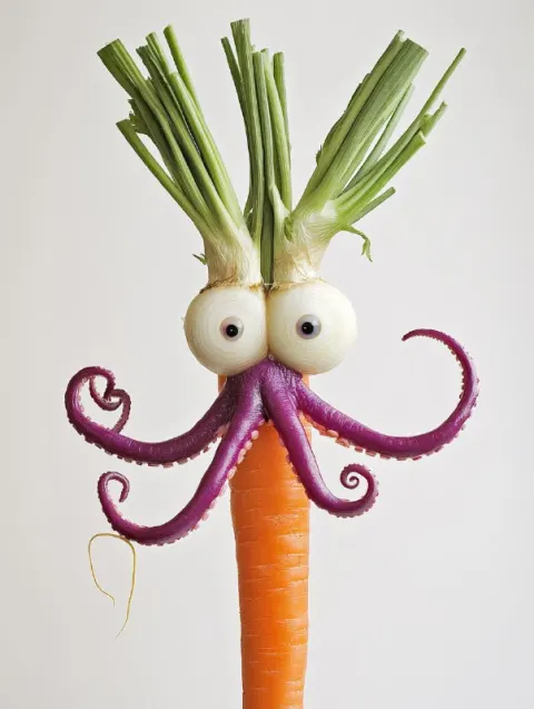 Face with Onion Eyes and Carrot Nose