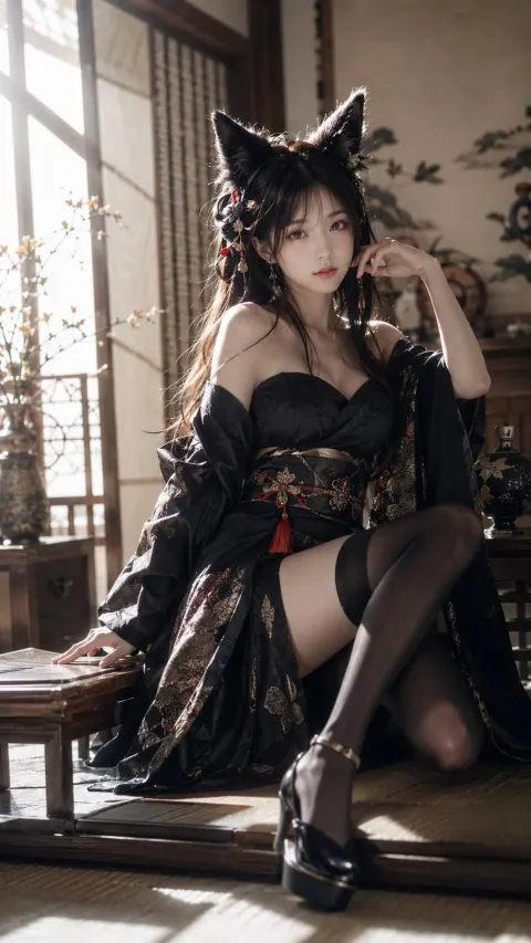 High-Fashion Editorial Japanese-Style Portrait