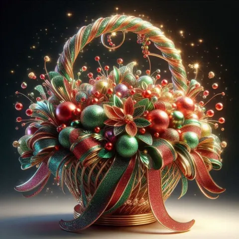 Spectacular Sparkling Sculpture Sing Christmas Basket