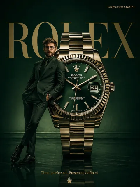 Surrealist Rolex Luxury Watch Fashion Poster