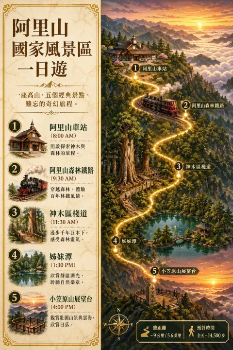 Alishan One-Day Travel Poster