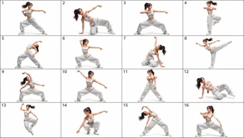 16-Pose Dance Reference Sheet
