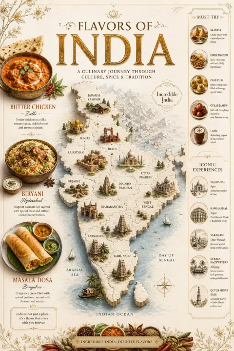 Flavors of India Travel Infographic