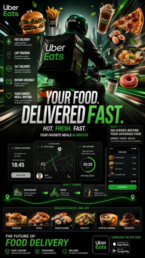 Food Delivery Cinematic Infographic