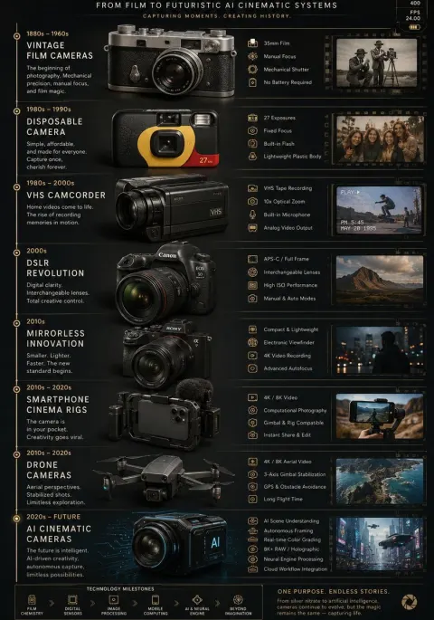 Camera Evolution Timeline Poster