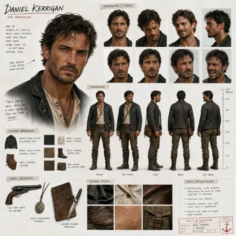 Cinematic Character Design Sheet