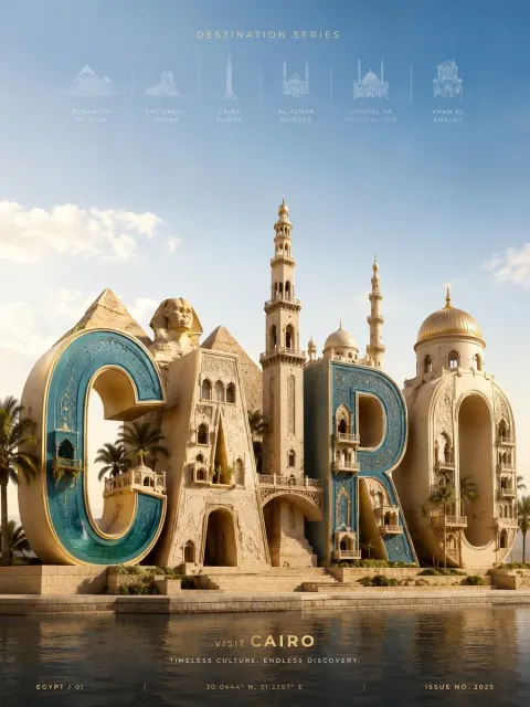 3D Travel Typography Poster