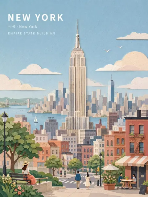 Pastel Paper-Collage Travel Poster