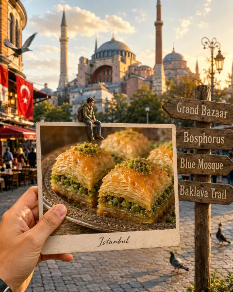 Travel Food Postcard Template