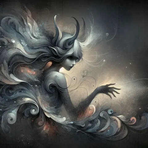 Surreal Female Demon in Dark Fantasy
