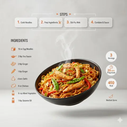 Chowmein Recipe Infographic