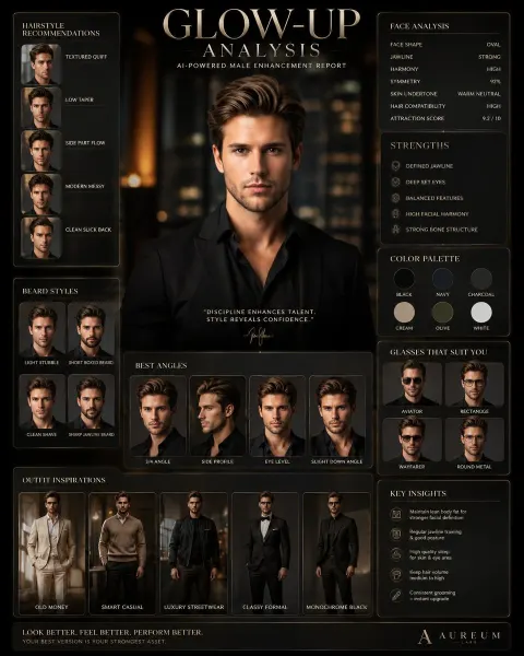Male Glow-Up Analysis Poster
