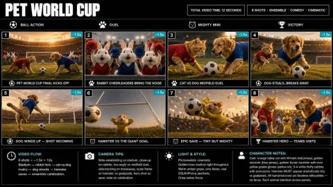 Pet World Cup Storyboard Sheet