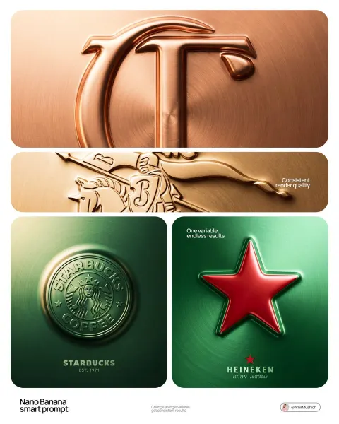 Embossed Metal Logo Bas-Relief