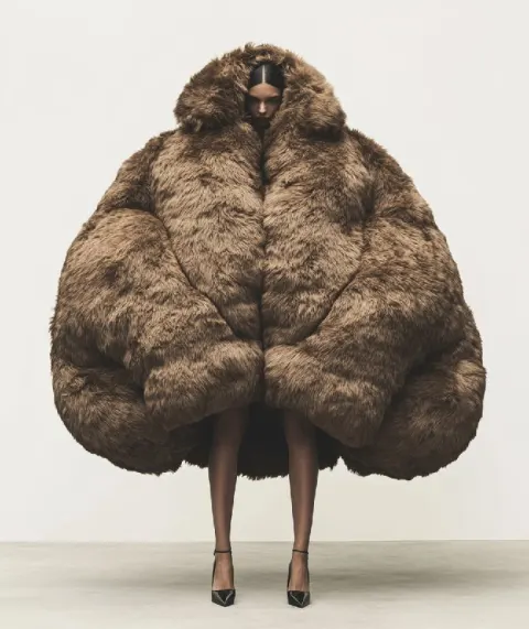 Oversized Jacket with Bear Paw Back