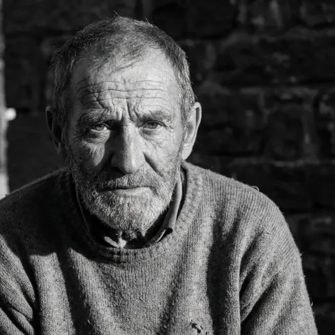 Black and White Elderly Portrait