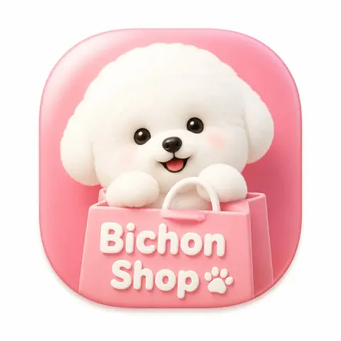 Bichon Shop Skeuomorphic App Icon