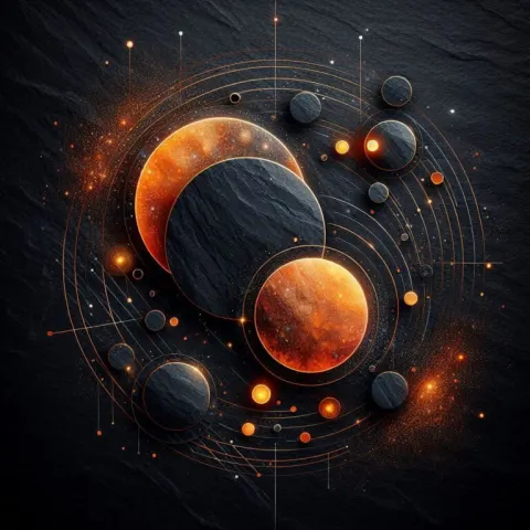 Celestial Orange and Black Circles