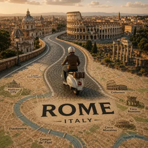 City Map Miniature Travel Poster