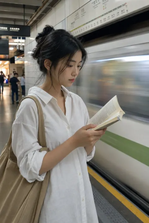 Shanghai Subway Platform Morning Light